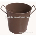 round galvanized metal home and garden metal planter flower pot